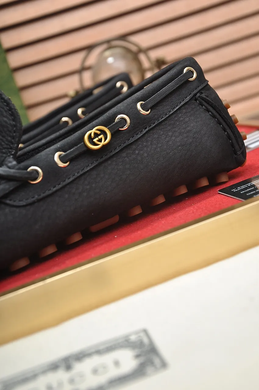 Men's Men's Shoes💰420💶【GUCCI】 (High-end Niuli) New 🍀Gucci*——Gucci Doudou Shoes! Made of imported original cowhide, the inner top layer is comfortable cowhide lining! Original wear-resistant rubber outsole! High quality products! Code number 38-44!